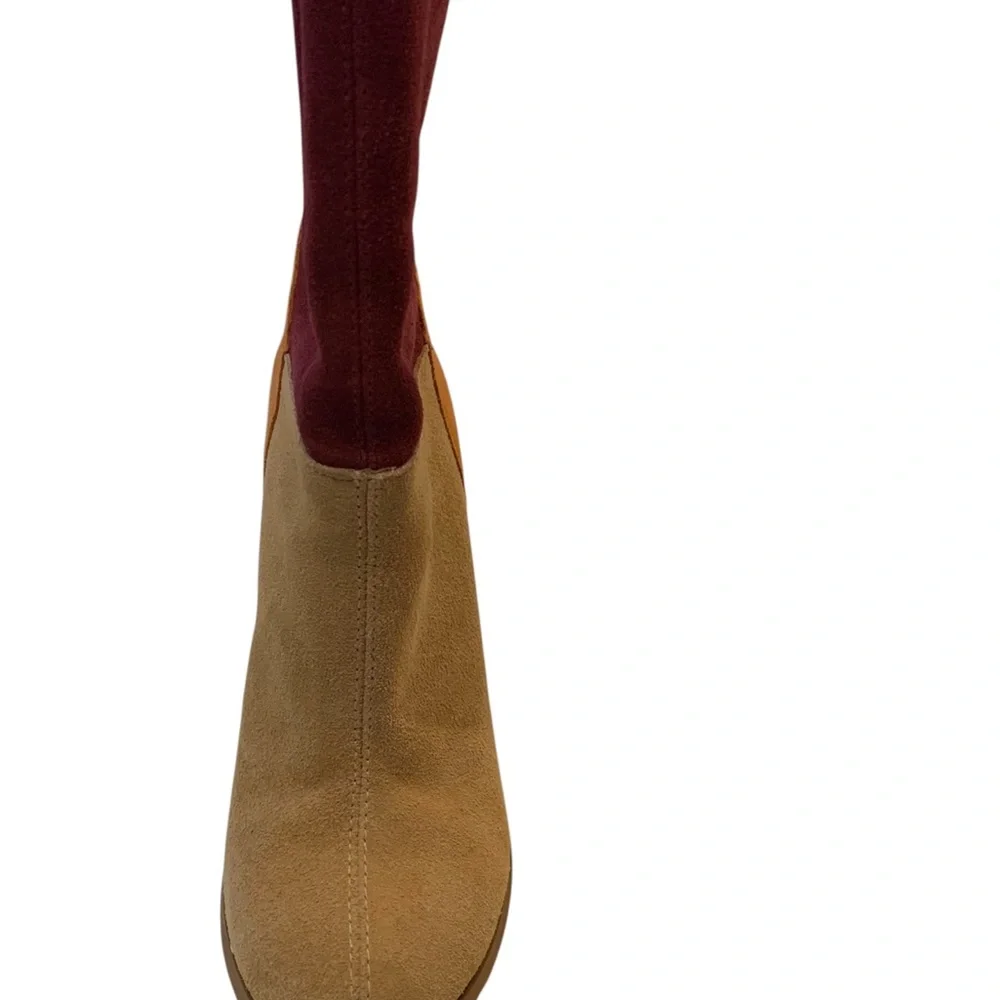 Chinese Laundry Classic Color Block Mod Mid Calf Boot, Camel Multi Suede so cool - Picture 8 of 15